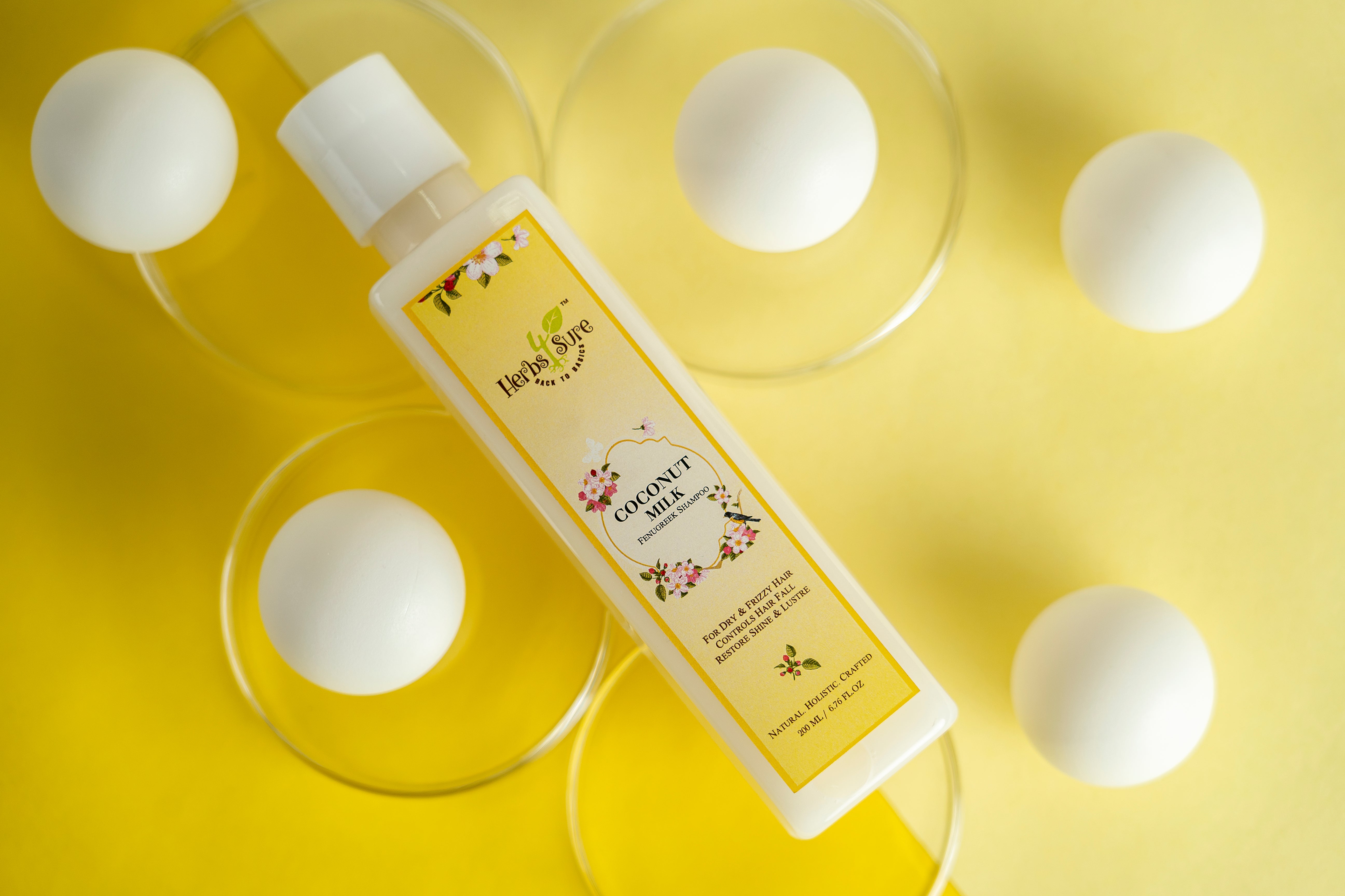 COCONUT MILK & FENUGREEK SHAMPOO- For Dry frizzy Unmanageable Hair- Gives Bounce and Shine to hair