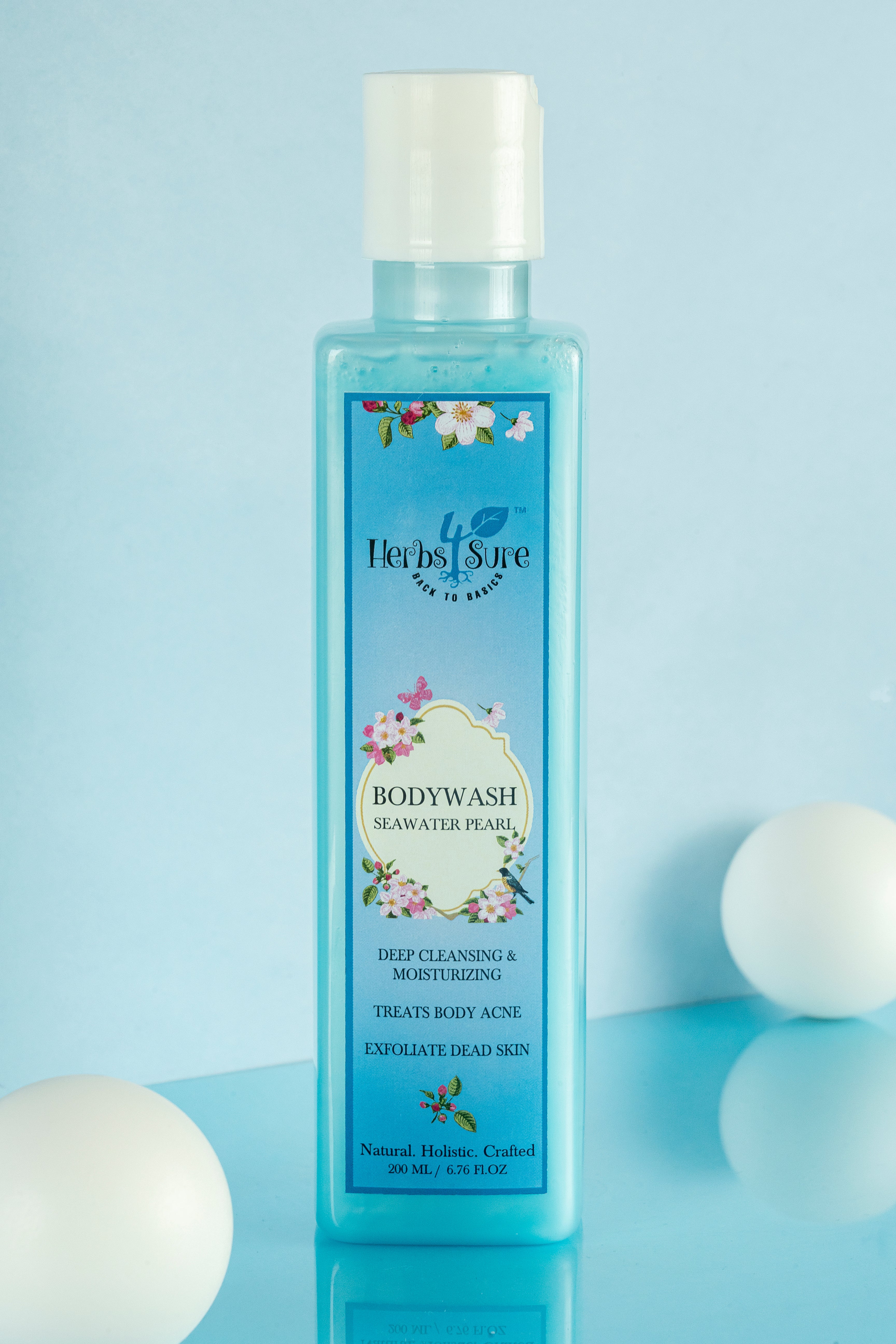 BODYWASH- SEAWATER PEARL- ALL DAY LONG MOISTURIZATION- FOR ALL SKIN TYPES- TREATS BODY ACNE